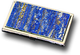 Визитница карманная из лазурита двухсторонняя 95х60х12 мм